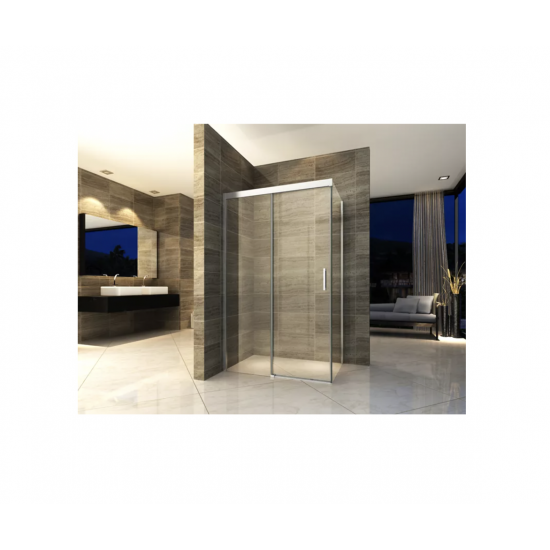 Limpido wall to glass in polished chrome