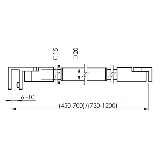 Glass to wall angle adjustable rectangular  shower rod