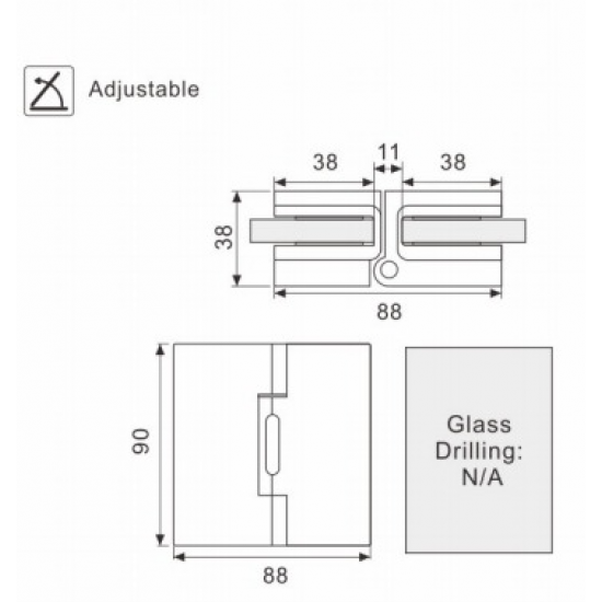 Monte Baldo wall to wall free drill hinge