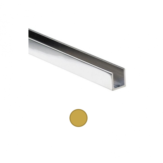 U profile gold glass 8 mm 20x12x12 mm 3000 mm