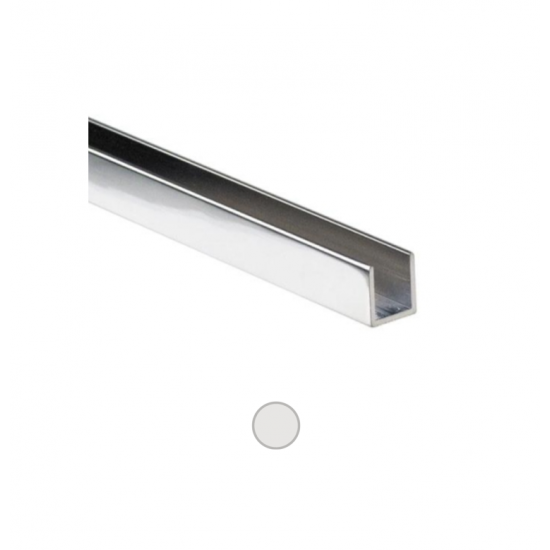 U profile polished chrome glass 8 mm 20x12x12 mm 3000 mm